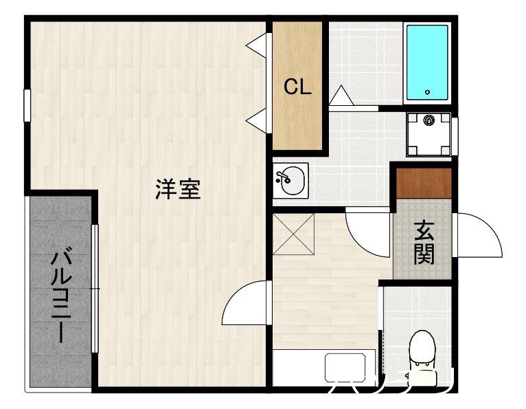 クレフラスト吉塚(1K/1階)の間取り写真