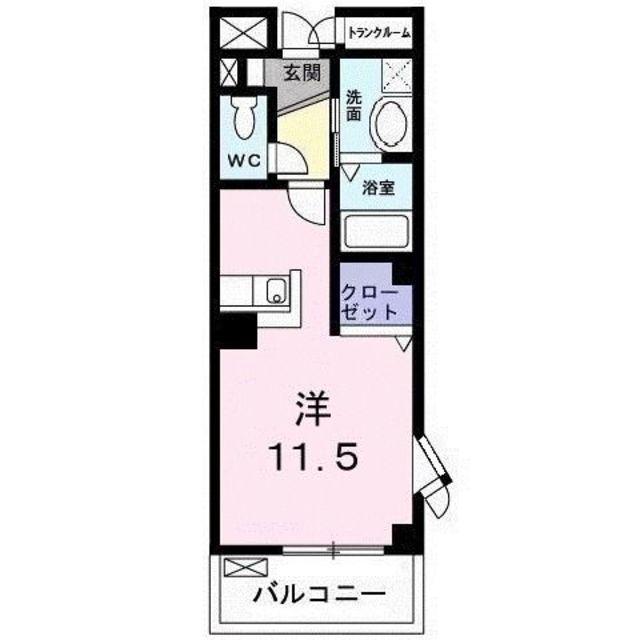 グリーンヒルズ大澤B(ワンルーム/2階)の間取り写真