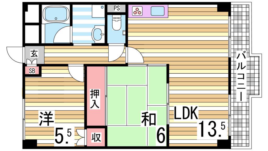 ロイヤルメゾンアドニス(3LDK/5階)の間取り写真