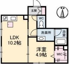 シャーメゾン フォルティス(1LDK/1階)の間取り写真