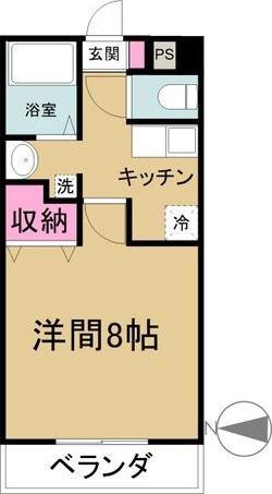 キャノンピア鶴舞(1K/3階)の間取り写真