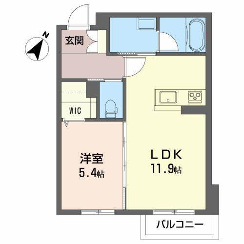シャーメゾン泉ヶ丘(1LDK/2階)の間取り写真