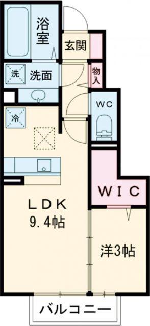 ベルヴィル(1LDK/1階)の間取り写真