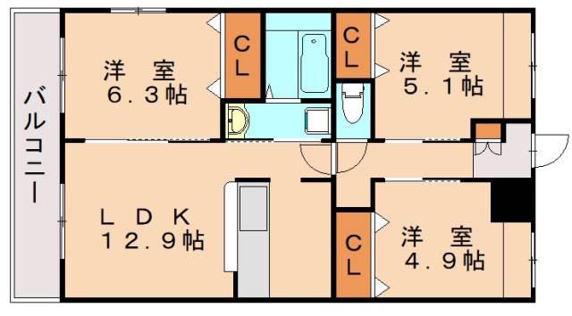 ひだまり(3LDK/2階)の間取り写真