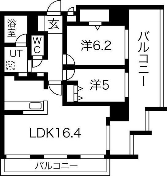 プレサンスロジェ浄心(2LDK/2階)の間取り写真