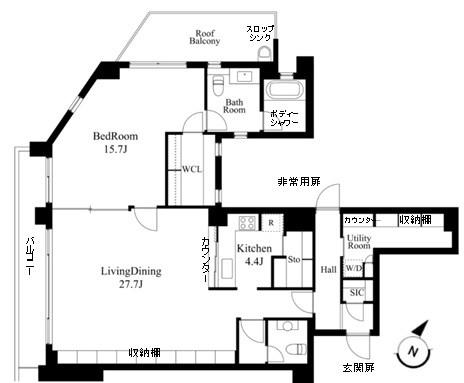 ADAKUST HOF アダクスト ホーフ(1LDK/5階)の間取り写真