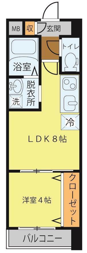 シェルグランデ泉中央(1LDK/3階)の間取り写真