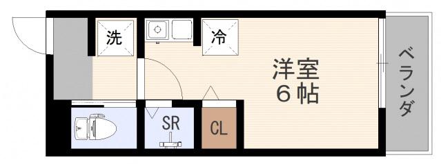 LSHOUSE東荒神(ワンルーム/3階)の間取り写真