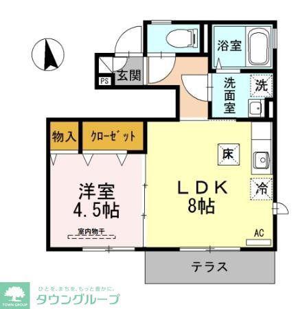 PLEMIER西大井(1LDK/1階)の間取り写真