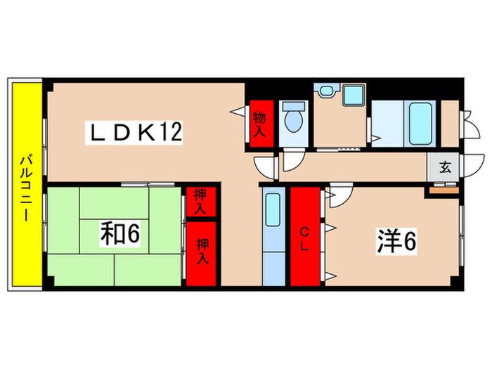 NOB HOSOYAMA(2LDK/4階)の間取り写真