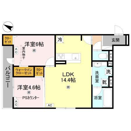D-RESIDENCE岡町(2LDK/2階)の間取り写真