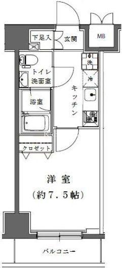 RISING PLACE浅草五番館(1K/10階)の間取り写真