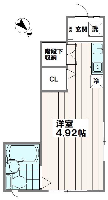 アパートメントM(ワンルーム/1階)の間取り写真