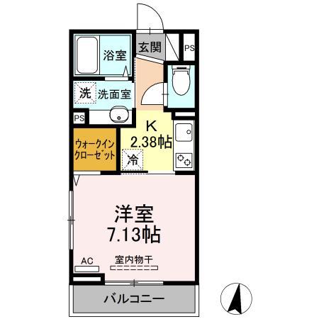 セジュール南阿佐ヶ谷1(1K/2階)の間取り写真