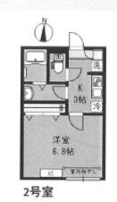 ツルテラス(1K/2階)の間取り写真