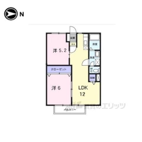 サニーコート東館(2LDK/2階)の間取り写真