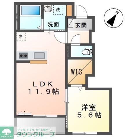 チャコールII番館(1LDK/1階)の間取り写真