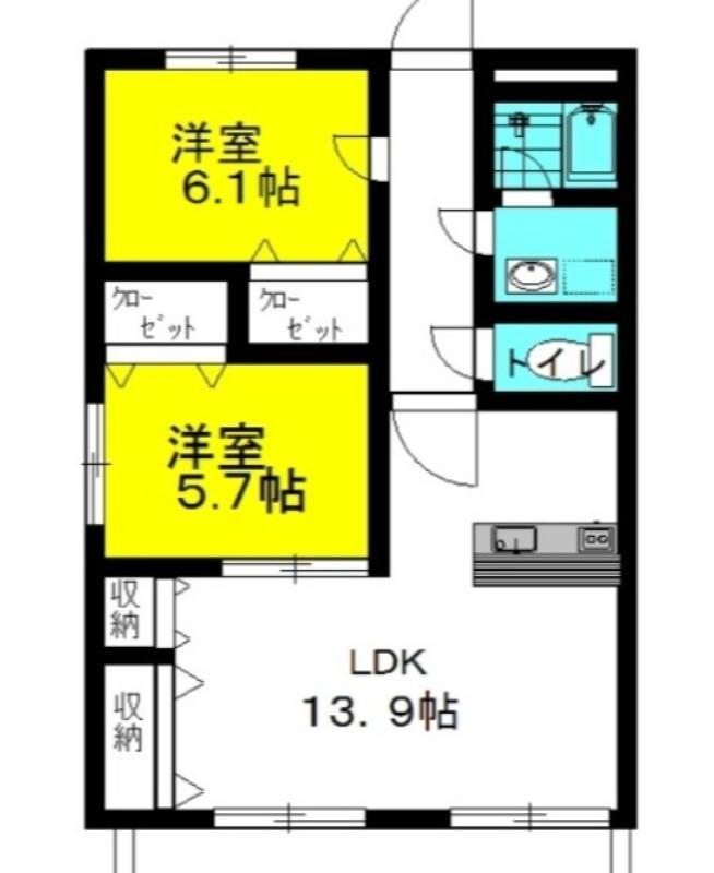 ラフォンテ・コンフォートヴィラ(2LDK/3階)の間取り写真