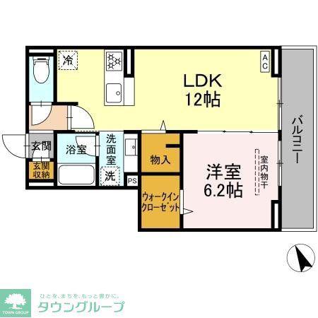 ハスクバーナ江戸川台(1LDK/2階)の間取り写真