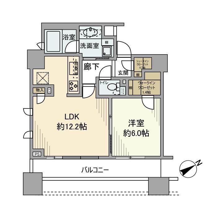 シティタワー横濱(1LDK/8階)の間取り写真