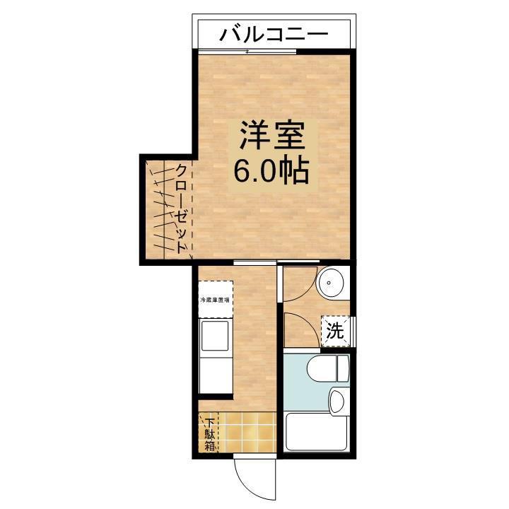 コーポK(1K/2階)の間取り写真