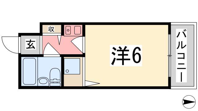 ベルトピア手柄I(1K/4階)の間取り写真