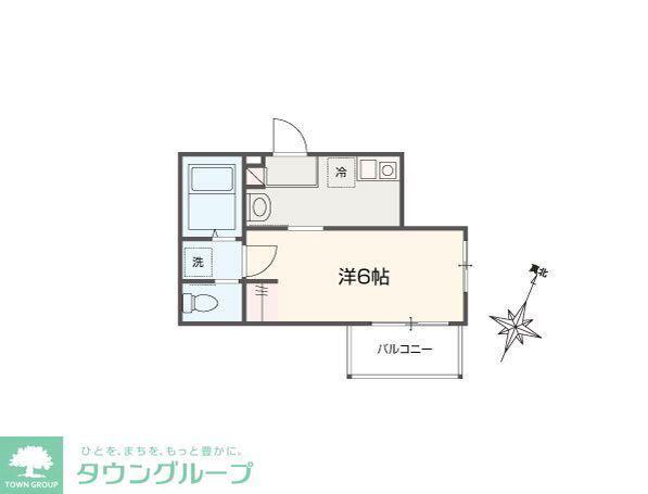 MELLAS大宮(1K/1階)の間取り写真