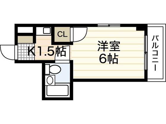 柴崎皆実町ビル(ワンルーム/3階)の間取り写真