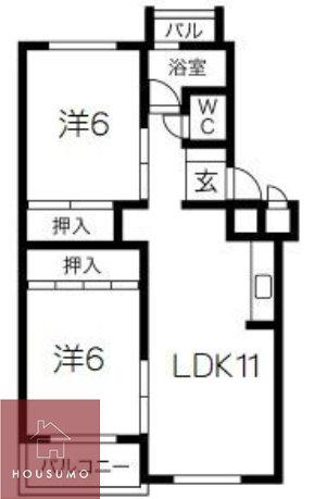 大宮第三コーポA棟(2LDK/4階)の間取り写真