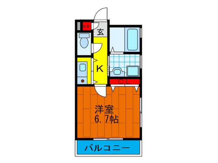 京阪本線 大和田駅(大阪) 徒歩6分 3階建 築20年(1K/2階)の間取り写真