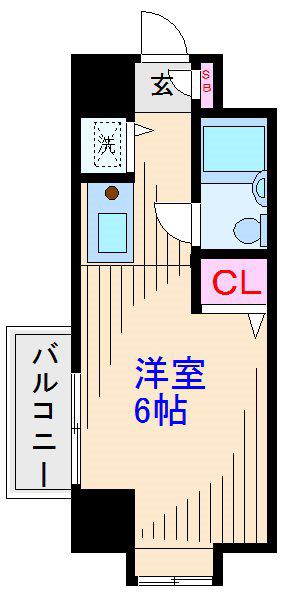 ユーコート新丸子(ワンルーム/3階)の間取り写真