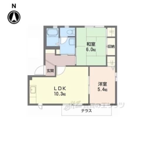 グリーンパレスISA1(2LDK/1階)の間取り写真