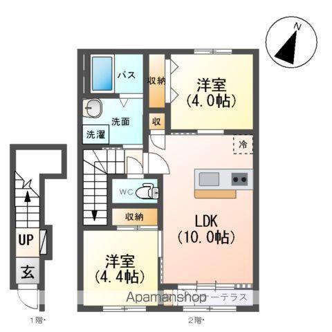 美田園3丁目アパート工事(2LDK/2階)の間取り写真