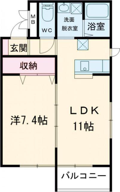 シエルヴィスタ(1LDK/3階)の間取り写真