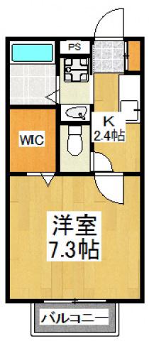 サンフラット(1K/2階)の間取り写真