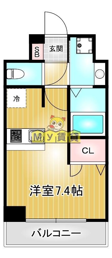 プレサンスNAGOYA桜通ビッグビート(ワンルーム/9階)の間取り写真