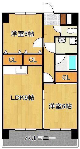 アイレックス(2LDK/5階)の間取り写真