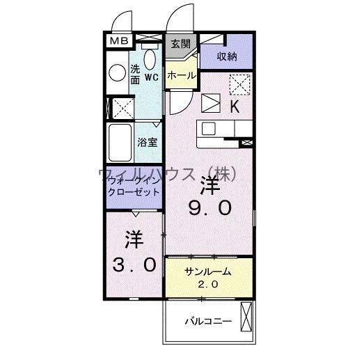 ソレイユ・イーストA棟(1LDK/1階)の間取り写真