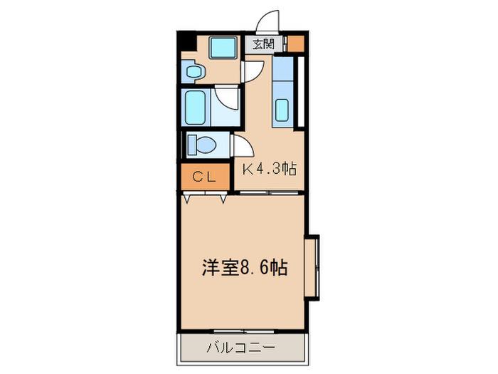 ルヴニール(1K/1階)の間取り写真