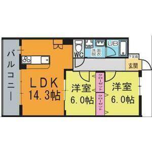 ペル・マアト(2LDK/2階)の間取り写真