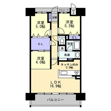 アルファステイツ東宿郷(3LDK/9階)の間取り写真
