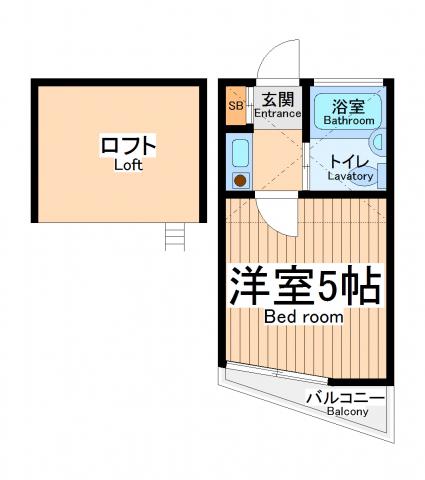 ベルポアン上鶴間(1K/1階)の間取り写真