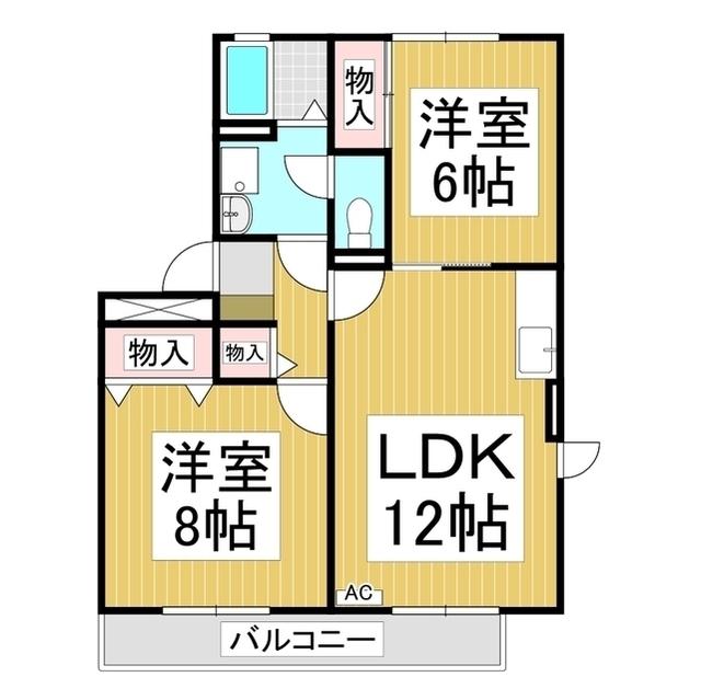 ガーデン岳樹(2LDK/1階)の間取り写真