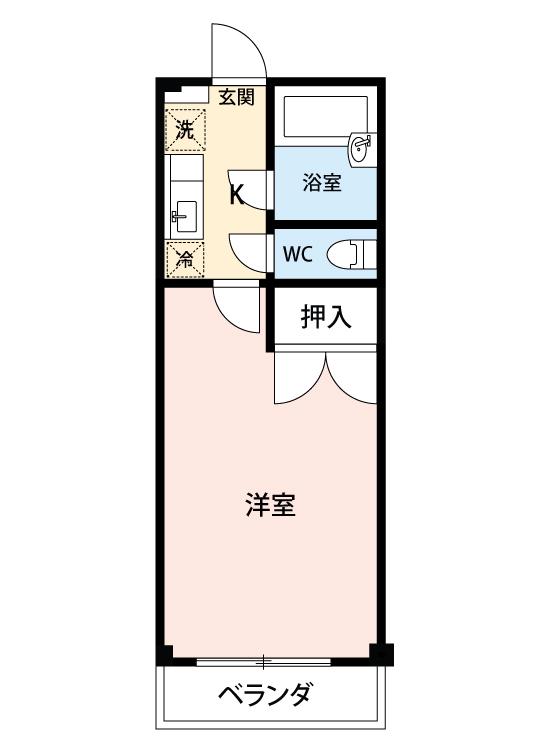 パレス内藤2(1K/1階)の間取り写真