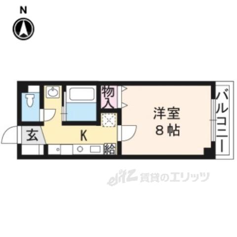グランコスモ鴨川(1K/5階)の間取り写真
