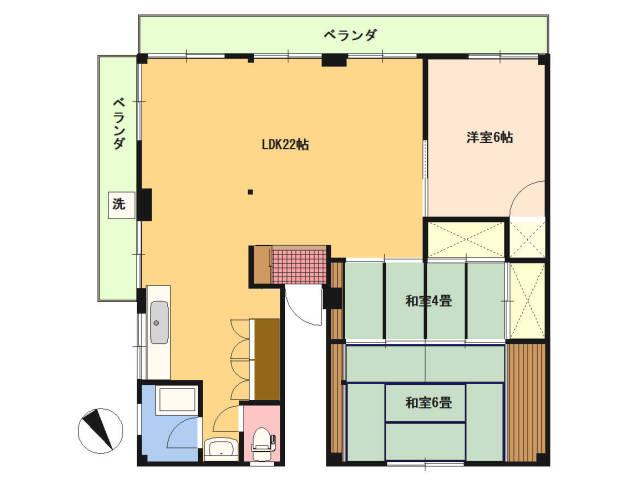 グリーンコーポ(3LDK/3階)の間取り写真