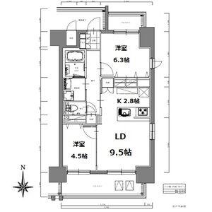 SーRESIDENCE亀島駅前BLAZE(2LDK/13階)の間取り写真