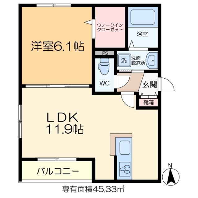 QUINTETTO DI CASA(1LDK/1階)の間取り写真