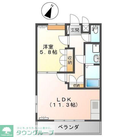 フローラル レジデンス(1LDK/1階)の間取り写真
