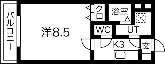 PLEIADESII(1K/3階)の間取り写真